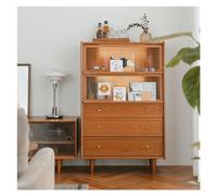 GEK208130 Dormitorio Gabinete de exhibición Cinco cajones Madera Maciza for el hogar Sala Estar contra la Pared Almacenamiento Vidrio pequeño for Utensilios Cocina Torre de Almacenamiento