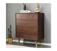 GEK208130 Dormitorio Tocador Ancho de Madera Maciza, cómoda Lujo, Organizador Almacenamiento 5 cajones for Sala Estar, Pasillo Dormitorio, Nogal Torre de Almacenamiento