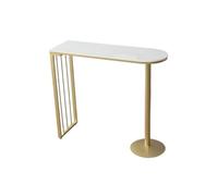 GEK208130 Hogar Mesa de Bar de mármol con Marco de Metal, Mesa de Comedor de Cocina Alta, Ligera y de Lujo for el hogar Mesa de mostrador(Gold,120 * 40 * 105cm)