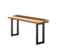 GEK208130 Hogar Mesa de Bar Industrial Baja con Protector contra Salpicaduras y Marco de Metal, Mesa de Comedor de Cocina Estrecha y de Pared Larga Multiusos Mesa de mostrador(120 * 40 * 75cm)