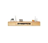 GEK208130 Home - Soporte flotante para TV, estantes de TV montados en la pared con puerta, armario flotante para dormitorio, sala de estar (natural, grande)
