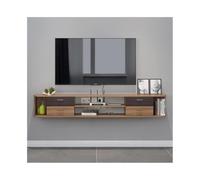 GEK208130 Inicio Estante Flotante for TV, Mueble de TV de Pared con 4 cajones for Sala de Estar u Oficina Gabinete(Bruin,Grande)