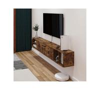 GEK208130 Inicio Estante Flotante for TV, Mueble de TV de Pared, estantes flotantes con Puerta, Consola Multimedia for Entretenimiento Gabinete(1938x237x268mm)