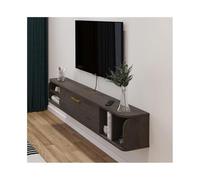 GEK208130 Inicio Mueble de TV de Pared con estantes flotantes y Puerta, Consola Multimedia for Entretenimiento, Almacenamiento Debajo del televisor. Gabinete(1938x237x268mm)
