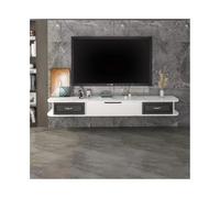 GEK208130 Inicio Mueble de TV Flotante de Pared, Centro de Entretenimiento, Unidad Multimedia de Pared con 3 Puertas, Muebles for el hogar Gabinete(Negro,160x23x20cm)