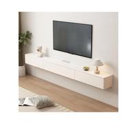 GEK208130 Inicio Mueble de TV Flotante de tamaño pequeño for Sala de Estar, Mueble de TV de Pared Estilo Crema Blanco Gabinete(120x24x20cm)