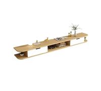 GEK208130 Inicio Mueble de TV Flotante Madera con Estante Almacenamiento for Pared Fondo Sala Estar Gabinete