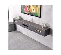 GEK208130 Inicio Mueble de TV Flotante, Mueble de TV de Pared con Puerta abatible y 2 cajones for Sala de Estar y Oficina. Gabinete(Grey,150x24x20cm)