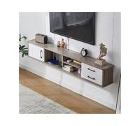 GEK208130 Inicio Mueble de TV Flotante, Mueble de TV de Pared, Consola Multimedia de Entretenimiento, Banco de TV con Almacenamiento for Sala de Estar Gabinete(Grey)