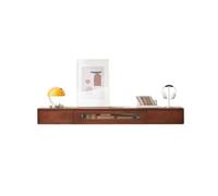 GEK208130 Inicio Mueble de TV Flotante, Mueble de TV de Pared, estantes flotantes con Puerta de Cristal y cajones Gabinete(Bruin,Grande)