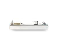 GEK208130 Inicio Soporte de TV Flotante con Puertas abatibles y cajones Centro de Entretenimiento Flotante de Pared Consola de TV Gabinete(Blanco,160x20x24cm)