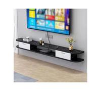 GEK208130 Inicio Soporte de TV Flotante, Consola Multimedia de Pared de 71'' con Espacio de Almacenamiento for Dormitorio y Sala de Estar Gabinete(Negro,180x22x20cm)