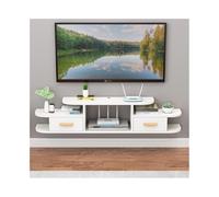 GEK208130 Inicio Soporte de TV Flotante, Estante de TV Flotante con cajón, Consola Multimedia de Pared Gabinete(Blanco)