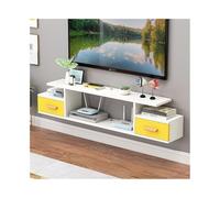 GEK208130 Inicio Soporte de TV Flotante, Estante Flotante for TV con cajón, Consola Multimedia de Pared for Sala de Estar Gabinete(Yellow)