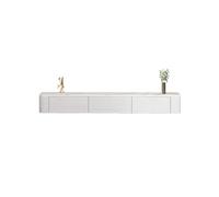 GEK208130 Inicio Soporte de TV Flotante for Pared con cajón y Puerta abatible Gabinete(Blanco,Medio)