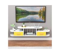 GEK208130 Inicio Soporte de TV Flotante for Pared, Unidad de Medios de Pared, Tablero bajo for TV con Orificio for Cable Gabinete(Yellow)