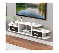 GEK208130 Inicio Soporte de TV Flotante for Pared, Unidad de Medios de Pared, Tablero bajo for TV con Orificio for Cable Gabinete(Negro)