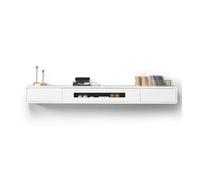 GEK208130 Inicio Soporte de TV Flotante Minimalista, Estante de Entretenimiento montado en la Pared for Sala de Estar y Dormitorio Gabinete(Blanco,140x20x24cm)