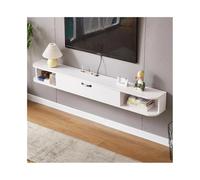GEK208130 Inicio Soporte de TV Flotante Minimalista for Sala de Estar y Dormitorio pequeño, con Organizador de Cables Gabinete(Blanco)