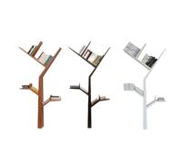 GEK208130 Libreria Estanteria Estante Creativo for árbol de Madera Maciza, estantería for Sala de Estar, Estante for Libros con imágenes Simples for Suelo de Oficina Estantería(Bruin)