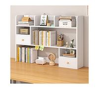 GEK208130 Libreria Estanteria Estante de Escritorio Madera, Organizador, Oficina, Dormitorio, estantería, Estante exhibición Almacenamiento, Blanco Estantería(L103*D17*H80cm)