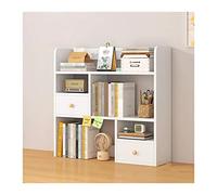 GEK208130 Libreria Estanteria Estante de Escritorio Madera, Organizador, Oficina, Dormitorio, estantería, Estante exhibición Almacenamiento, Blanco Estantería(L83*D17*H80cm)