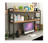 GEK208130 Libreria Estanteria Estantería de Escritorio Madera 2 Niveles, estantería Multiusos for PC, Organizador Estante exhibición for Dormitorio, Oficina, hogar, marrón Estantería