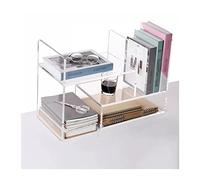 GEK208130 Libreria Estanteria Estantería de Escritorio Transparente expandible, Organizador acrílico Ajustable pequeño, librería Mesa for Oficina y hogar Estantería