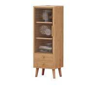 GEK208130 Libreria Estanteria Estantería de Varios Pisos con Puerta de Vidrio, Estante Organizador con cajones Dobles, for Sala de Estar, Oficina, Estudio, Estante de Almacenamiento Estantería