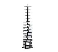 GEK208130 Libreria Estanteria Estantería giratoria, estantería de Piso de 360 Grados, Estante de Almacenamiento en Espiral, Estante de Almacenamiento de Metal Estantería(Negro)