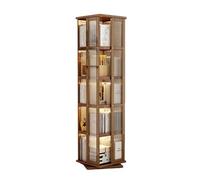GEK208130 Libreria Estanteria Estantería Giratoria for El Hogar, Estantería Multifuncional Tipo Piso, Estante De Almacenamiento Multicapa Simple Y Moderno for Sala De Estar Estantería(Bruin,S)