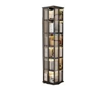 GEK208130 Libreria Estanteria Estantería Giratoria for El Hogar, Estantería Multifuncional Tipo Piso, Estante De Almacenamiento Multicapa Simple Y Moderno for Sala De Estar Estantería(Negro,L)