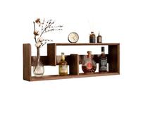 GEK208130 Libreria Estanteria Estantes for Libros montados en la Pared de Color Nogal, estantería de Madera, for Dormitorio, Sala de Estar, Oficina, baño, Cocina, Estante de exhibición Estantería