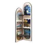 GEK208130 Libreria Estanteria Gabinete de Esquina Vintage, sofá de Sala de Estar, decoración de Piso a Techo, gabinete Triangular Multicapa de Esquina Estantería(Grande)