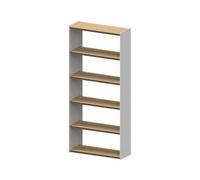 GEK208130 Libreria Estanteria Librería de pie con Compartimentos Abiertos en Bloques Color Metal y Madera. Pared Estantería