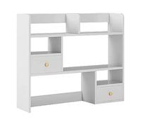 GEK208130 Libreria Estanteria Organizador de Estante Escritorio Madera Blanca, Almacenamiento for Dormitorio Oficina, exhibición, Organizador Gran tamaño y Capacidad Estantería(L103*D17*H80cm)