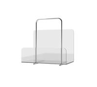 GEK208130 Libreria Estanteria Revistero de Escritorio estantería pequeña acrílico Transparente con Mango Acero Inoxidable Estantería
