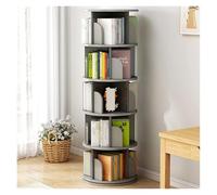 GEK208130 Libreria Estanteria Rotating Bookcase Floor Shelves Home Living Room Student Illustrated Book Storage Bedroom Multilevel Bookcase Estantería(Grey)