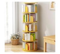GEK208130 Libreria Estanteria Rotating Bookcase Floor Shelves Home Living Room Student Illustrated Book Storage Bedroom Multilevel Bookcase Estantería(Yellow)