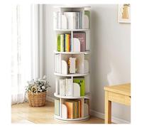 GEK208130 Libreria Estanteria Rotating Bookcase Floor Shelves Home Living Room Student Illustrated Book Storage Bedroom Multilevel Bookcase Estantería(Blanco)
