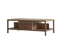 GEK208130 mesas de Café Mesa de Centro Madera con 2 cajones, Almacenamiento Abierto, Sala Estar Minimalista Moderno Minimalista