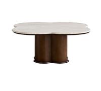 GEK208130 mesas de Café Mesa de Centro Madera Curvada Diseño Moderno Neutro Patas cilíndricas Pieza Central la Sala Estar Minimalista(Bruin,Medio)