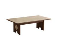 GEK208130 mesas de Café Mesa de Centro Madera Diseño Superior Piedra Clara Estilo orgánico Moderno Minimalista(Grande)