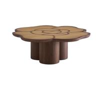GEK208130 mesas de Café Mesa de Centro Madera en Forma Flor Acento Sala Estar Dos Tonos Minimalista
