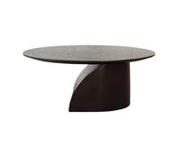 GEK208130 mesas de Café Mesa de Centro Madera Moderna esculpida Base única Redonda Sala Estar hogar Minimalista(Pequeño)