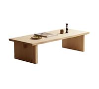 GEK208130 mesas de Café Mesa de Centro Madera, Superficie Borde Vivo, Patas Bloque Ancho, Sala Estar Minimalista Minimalista