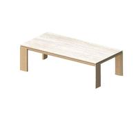 GEK208130 mesas de Café Mesa de Centro Madera y Piedra Clara Decoración Moderna Minimalista for Sala Estar Minimalista(Pequeño)