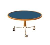 GEK208130 mesas de Café Mesa de Centro móvil Madera Redonda con Ruedas Bloqueo, mesas rodantes for Sala Estar Minimalista