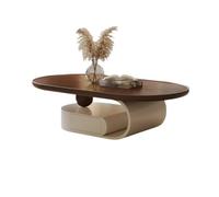 GEK208130 mesas de Café Mesa de Centro Ovalada con Vetas de Madera de Nogal, diseño Minimalista Moderno for Sala de Estar, Muebles de Lujo for el hogar Minimalista(130cm)