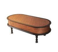 GEK208130 mesas de Café Mesa de Centro Ovalada de Madera Maciza for Sala de Estar, Mesa de té Vintage de 1,2 m, Perfecta for decoración clásica o Moderna Minimalista